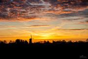 Molen met opkomende zon